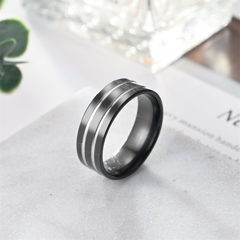 15g Weight Rings Classification 12, 6 Ring Size 1 Piece Quantity Daily, Street Occasion 304 Stainless Steel Material Roman Numeral Pattern All Seasons Season Unisex Gender Plating Design Hip-Hop, Punk Style Hip-Hop Punk Roman Numeral 304 Stainless Steel Plating Unisex Rings Men Band Rings 8