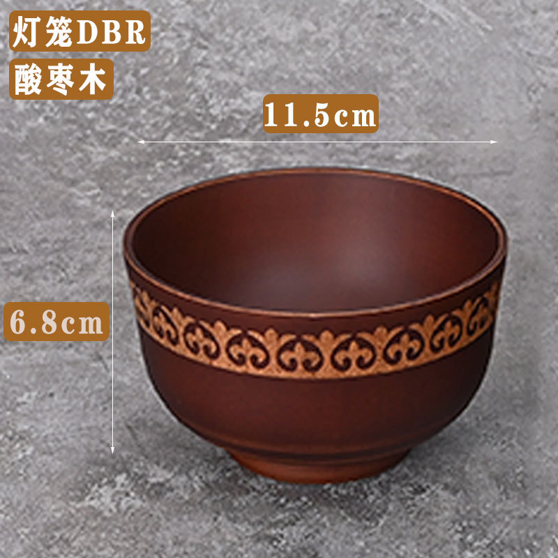 Suministro directo de Fábrica Nacional creativo de dibujos animados de madera tazón de madera anti-escaldado tazón de arroz para niños auspicioso ocho tesoros tazón de madera en stock al por mayor