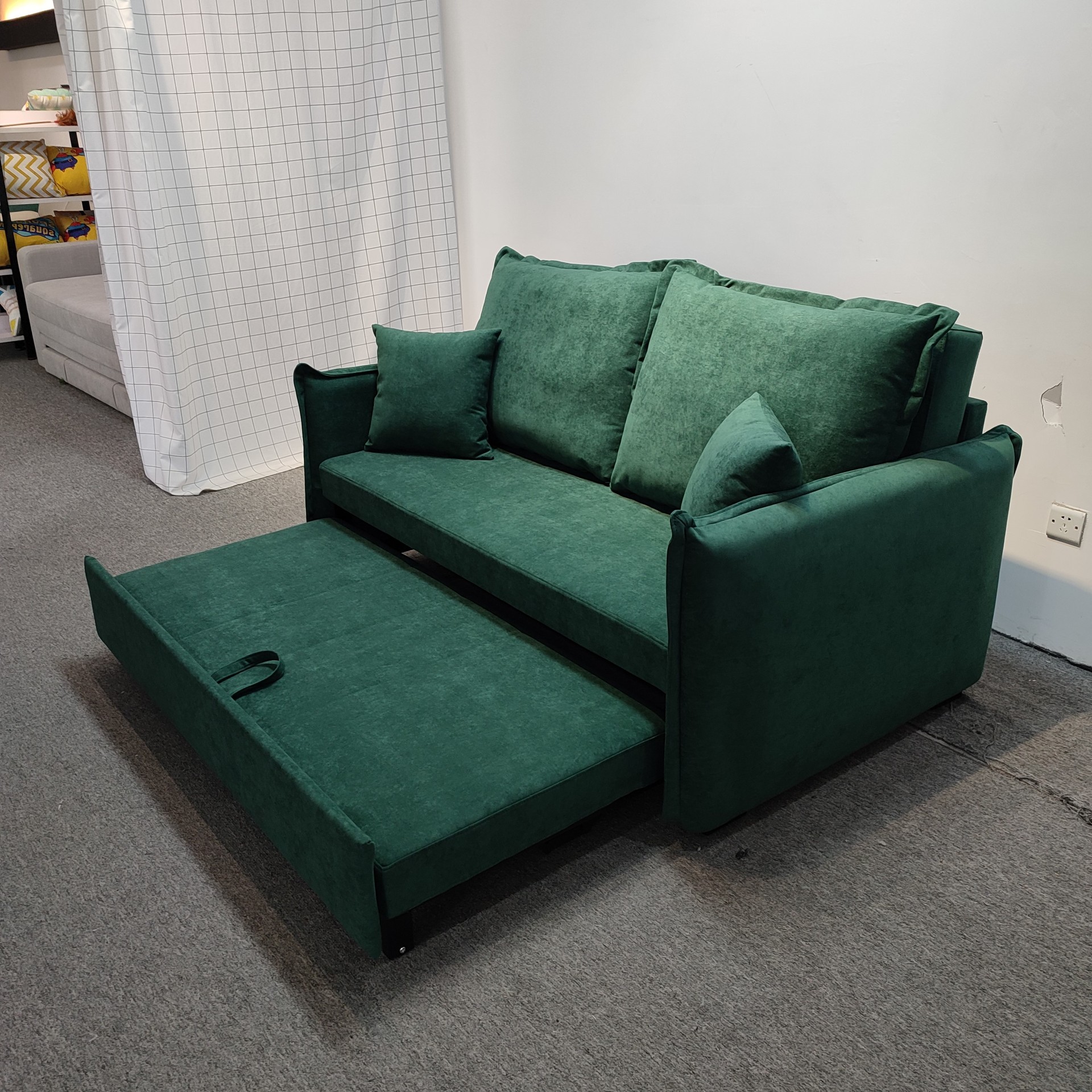 Tecnología de seda sin lavado sofá cama apartamento pequeño sala de estar dormitorio arena moderna simple empuje y tirar plegable peinado