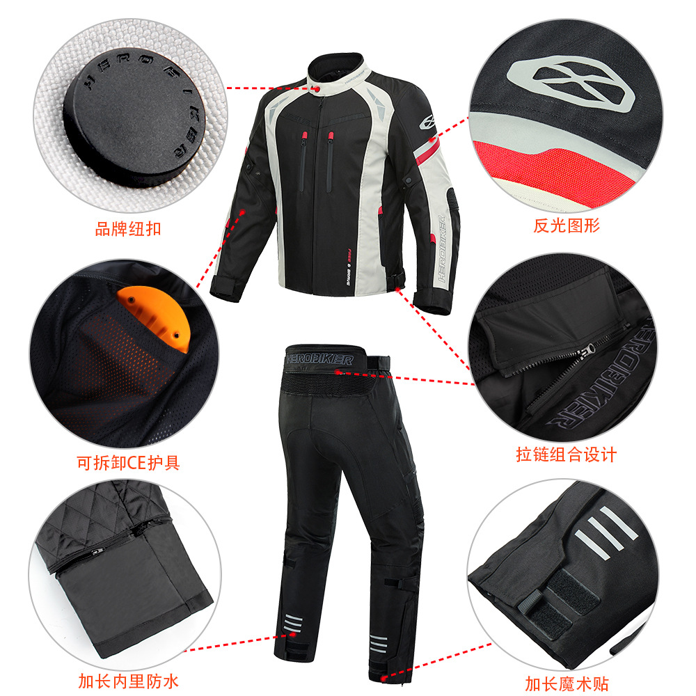 Ropa de motocicleta impermeable de cuatro estaciones desmontable locomotora anti-caída jinete protector ropa de carreras de malla de verano