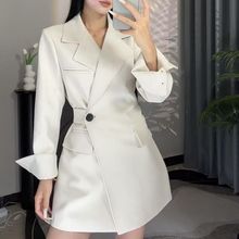 新款西装外套气质新款上档次春秋收腰减龄中长款女