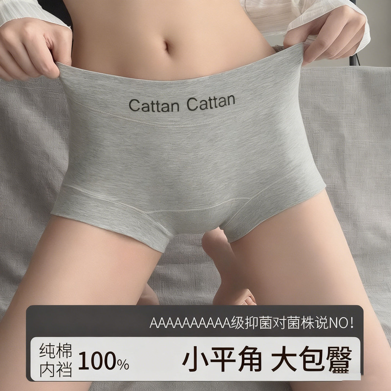 Dropshipping Pure Cotton Boxer Briefs 10A Antibacterial Cotton Extended Crotch Underwear Women's Sports Style Large Hip-Covering Women's Underwear