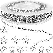 33ft Silver Chain Stainless Steel Jewelry Chain