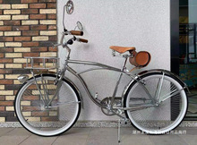 厂家直销26寸复古自行车单速英伦日本情侣车沙滩海滩车哈雷车男女