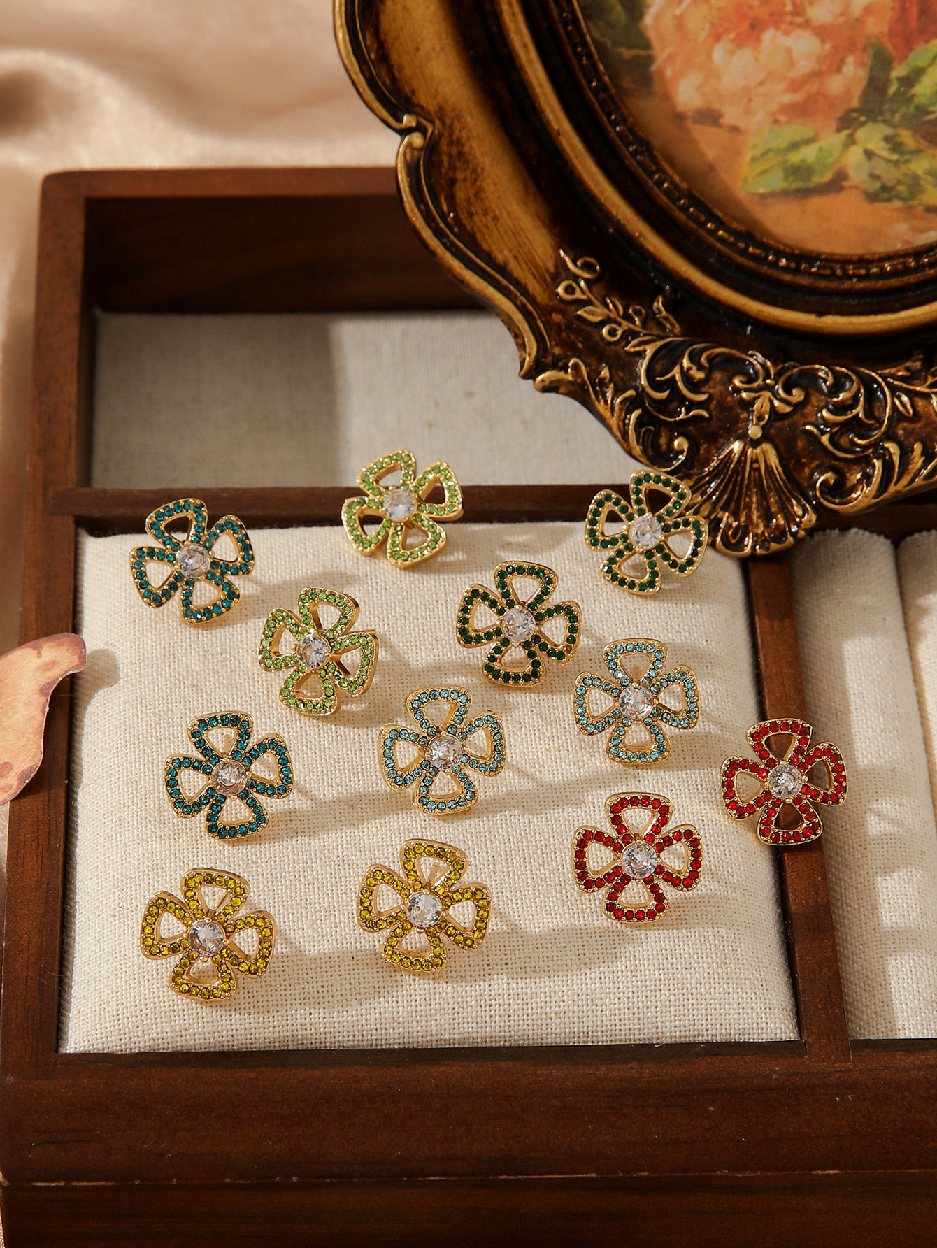 17g Weight 1 Pair Elegant Classic Style Four Leaf Clover Plating 304 Stainless Steel 18K Gold Plated Ear Studs