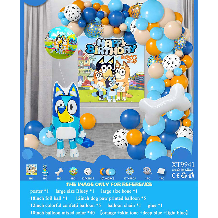 Fiesta de cumpleaños redonda escena diseño decorativo globo traje de juguete para niños globo de aluminio letras y números