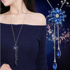 Sweater, long demi-season universal fashionable necklace, high-end accessory, cat's eye, simple and elegant design, Korean style