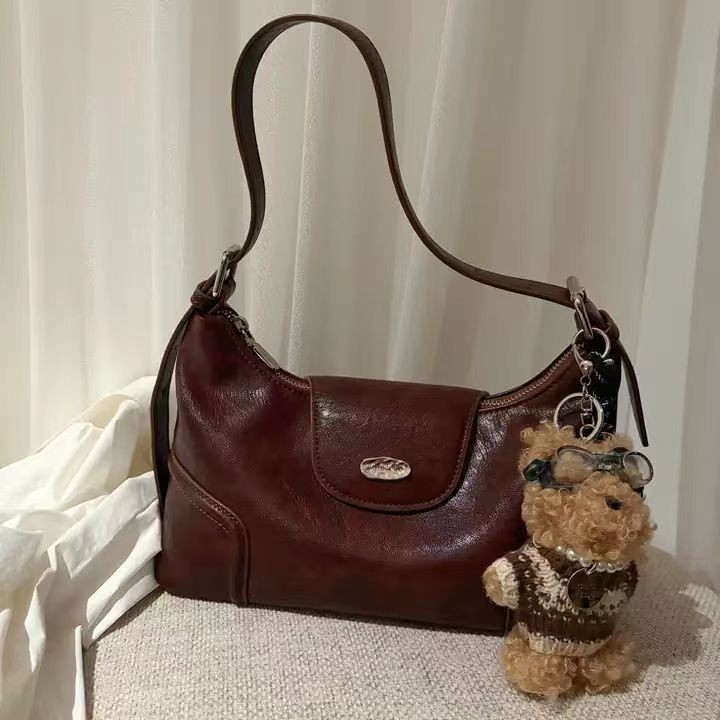 南枫百搭时尚佩提画廊托特包斜挎包女包2025新款复古高级感单肩包