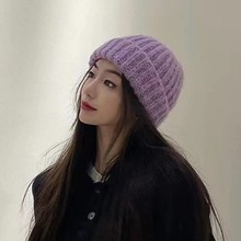 秋冬韩版新款帽子女大头显脸小简约套头帽保暖针织帽时尚冷帽男潮