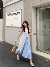 2025夏季新款宽松时尚气质舒适温柔风条纹吊带长裙连衣裙女装chic