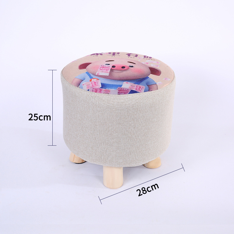Taburete pequeño Internet celebridad hogar tela taburete bajo sala de estar creativa sofá taburete lindo taburete redondo zapatos Cambio de heces perezoso banco pequeño