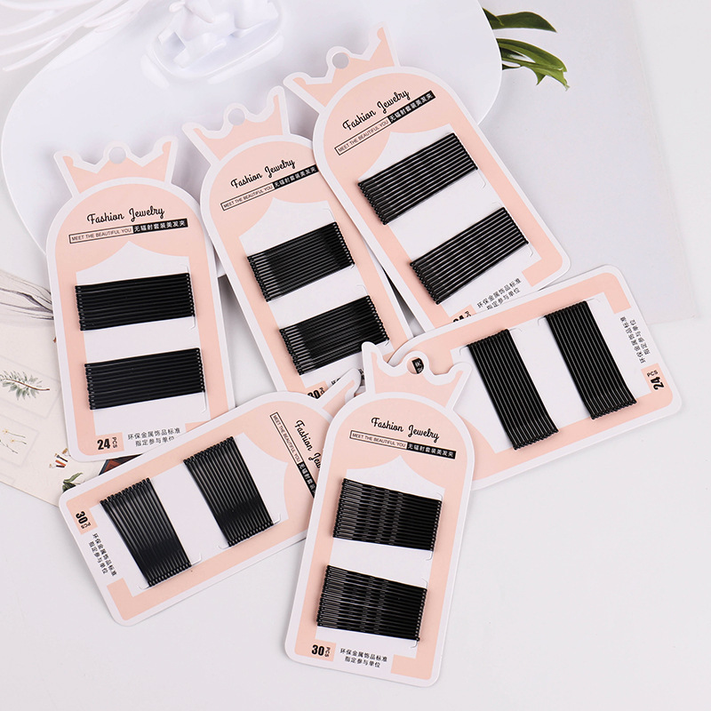 Manufacturer Wholesale Simple Black Lacquered Hair Clips, Set of 10, Simple Black Lacquered Hair Accessories