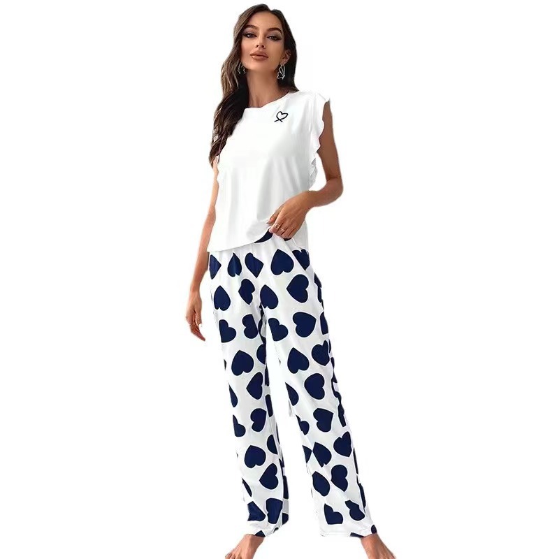 ChicShe 2025 New Cross-Border European American Style T-Shirt And Pants Casual Comfortable Women's Pajamas Homewear Set Suitable_voghion.com
