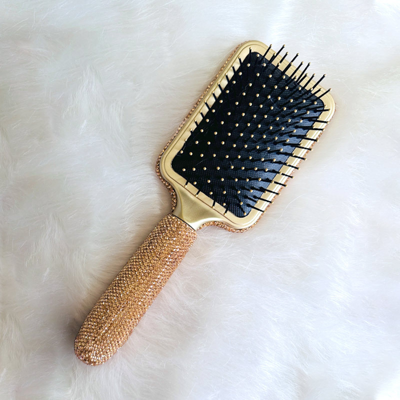 Pein de bolsa de aire ligero de lujo de mango largo creativo de diamante antiestático pein de masaje de cabello de aire de cabello de fabricación directa venta transfronteriza