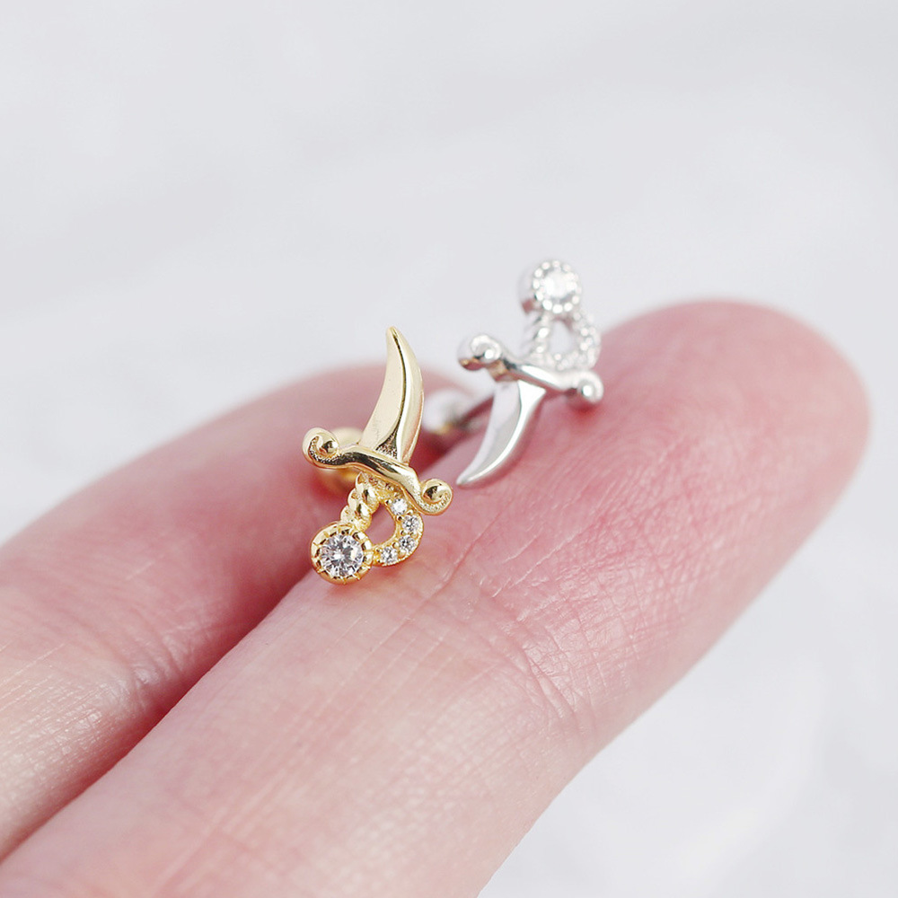 Geometric Fashion 925 Sterling Silver Gem Plating Earrings Ear Studs display picture 1