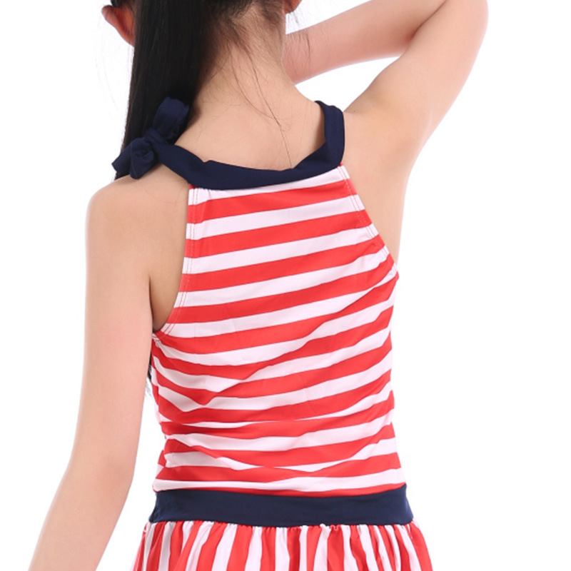 Ofertas especiales de liquidación Traje de baño a rayas para niñas pequeñas y medianas Falda dividida Traje de baño lindo de moda absorbente de humedad y transpirable para niños Mujeres