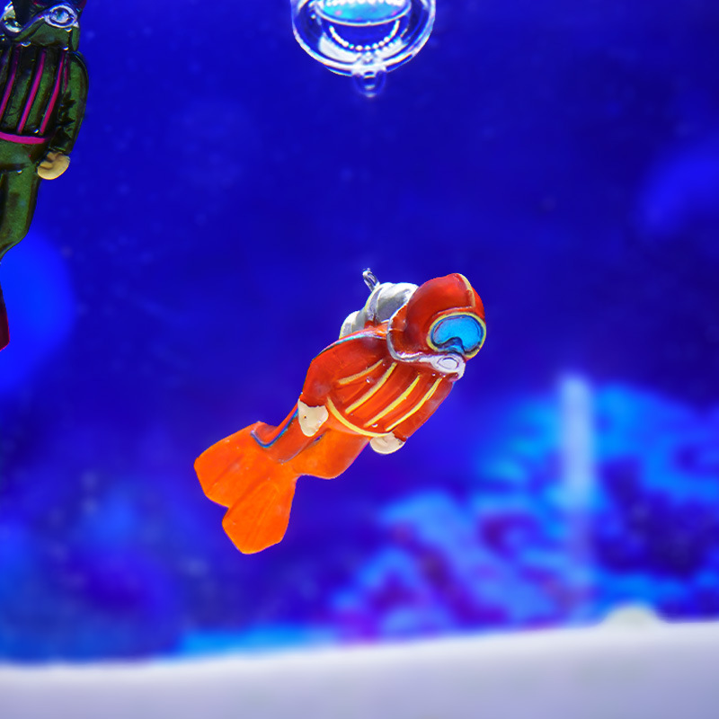 Decoración para Peceras, Serie Flotante, Personaje de Dibujos Animados con Bola Flotante de 3 cm, Mini Acuario