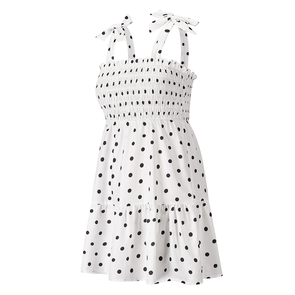 summer polka dot print short sling dress NSHYG118517