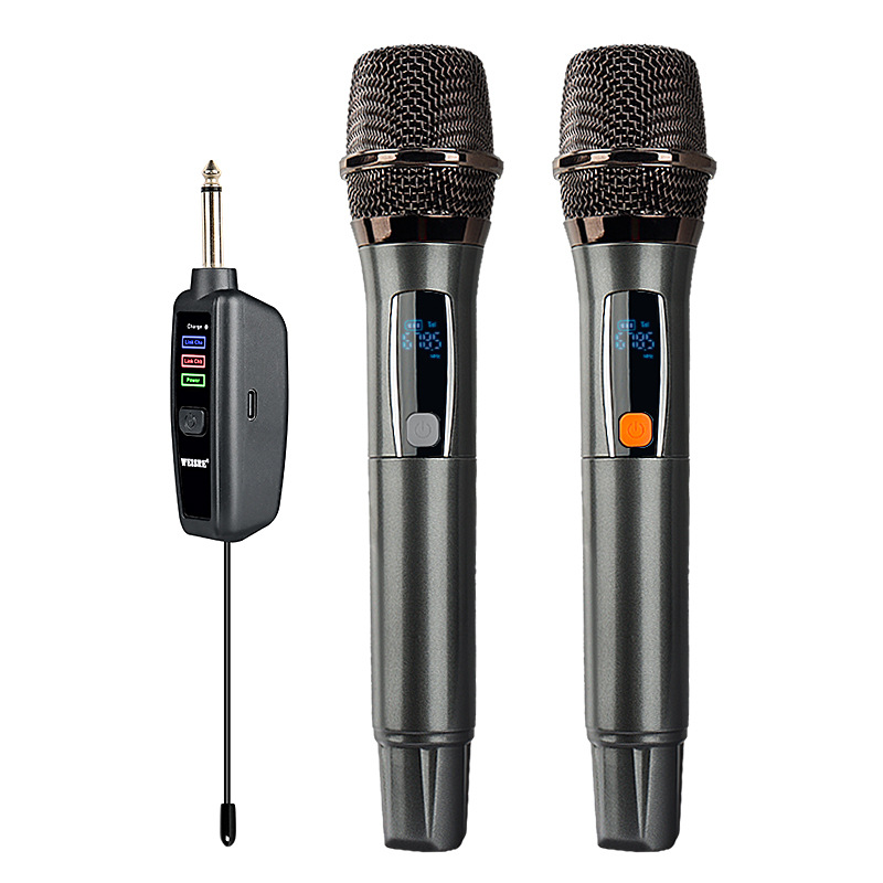 跨境出口 无线麦克风  type-c充电无线万能话筒 家用K歌户外音响