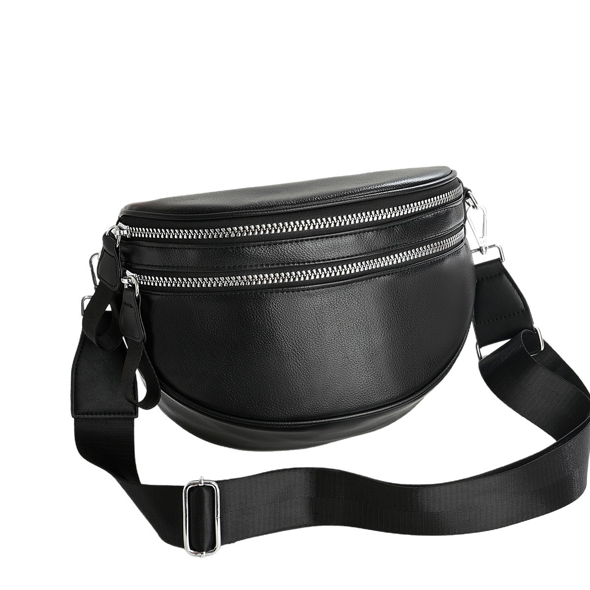 Bolso de cintura de tela Oxford con correa ancha para el hombro, nueva moda 2025, bolso de mujer moderno y elegante, bolso cruzado de un solo hombro.