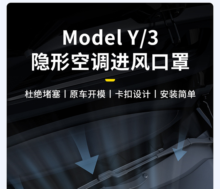 Bjbt Is Suitable for Tesla Model3/Y Insect-Proof Net Air Outlet Protective Net Protective Cover Renewed Version Modification Accessories