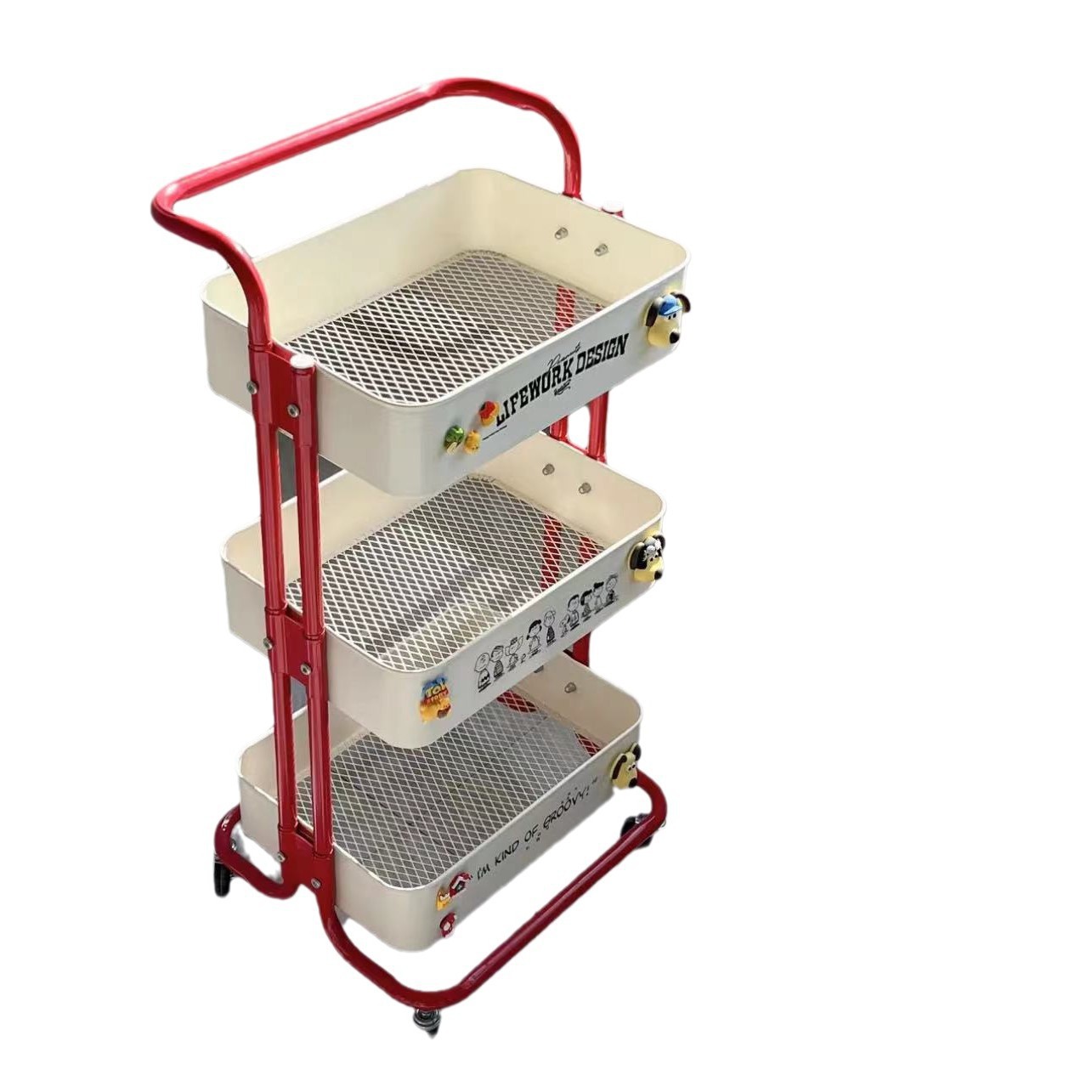 Carrito de almacenamiento de bocadillos de piso a techo Estante de cocina de sala de estar móvil de varios pisos Estante de almacenamiento de herramientas de uñas de dormitorio image 6
