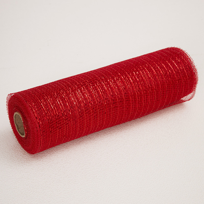 Rollo de malla de PP de 10 pulgadas * 10 yardas, material para guirnaldas, hilo de malla dorado navideño, cinta para embalaje con atmósfera festiva. image 13