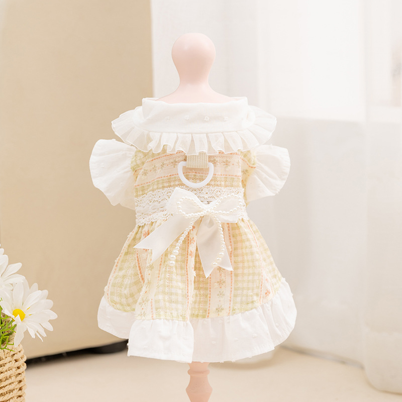 26 nuevo viento de primavera y verano de corte delgado vestido de perro gato perro pequeño y mediano Teddy Bear mascota ropa de perro