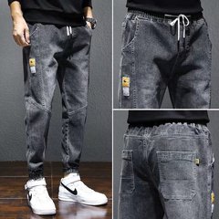 ソースメーカー ジーンズ メンズ 春秋新作 大きいサイズ トレンド ブランド ワークウェア ゆったり 9点パンツ ハーレム カジュアル レギンス