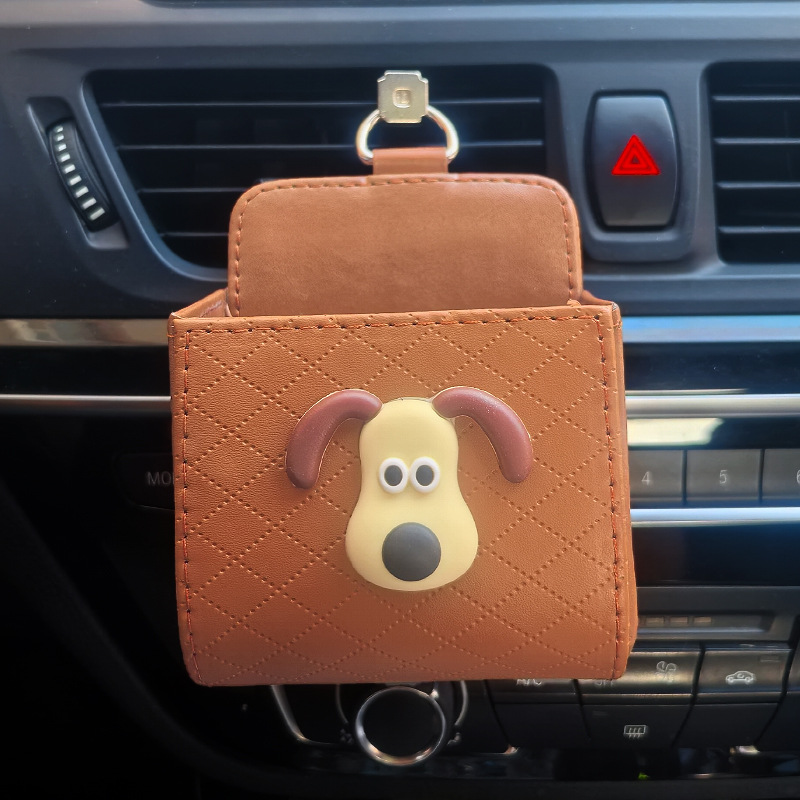 Bolsa de almacenamiento de salida de aire del automóvil Bolsa colgante del teléfono móvil Caja de almacenamiento de artículos diversos del automóvil creativo Almacenamiento colgante Xiaohongshu mismo estilo