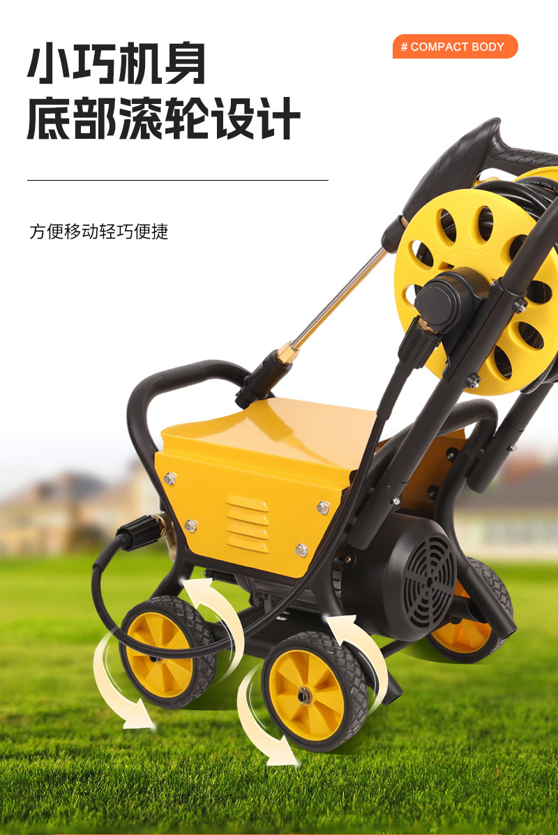 Household Hand Push Car Washing Machine High Pressure Water Gun Portable High Power Booster Water Gun Self-Priming Dual-Purpose Car Cleaning Pump