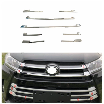 15 Highlander Front and Rear Fog Şüşə kənarı xromları/moldingləri - electroplating-18-mesh-trim-10y