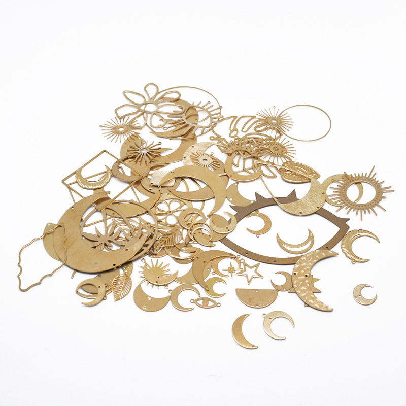 INS wind crystal wind chime dream catcher decorative pendant DIY copper accessories star moon circle accessories