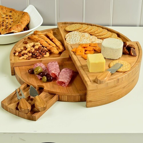Nanzhu chopping board wholesale portable cheese and cheese board set steak pizza tray baking cake knives and forks