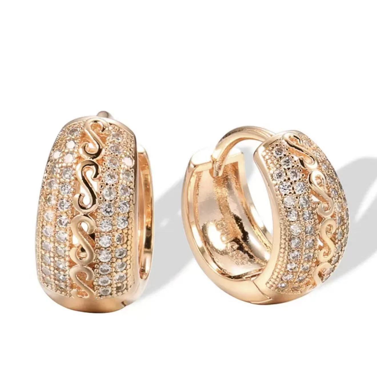 Sculptural Shapes Eco-friendly Wish New Exquisite Luxurious Women's High-Quality Micro-Inlaid Diamond Zircon Circle Earrings_voghion.com