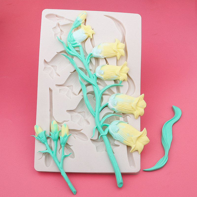 Molde de silicona para pastel horneado flor de tulipas molde de chocolate molde de relieve goteo de goma