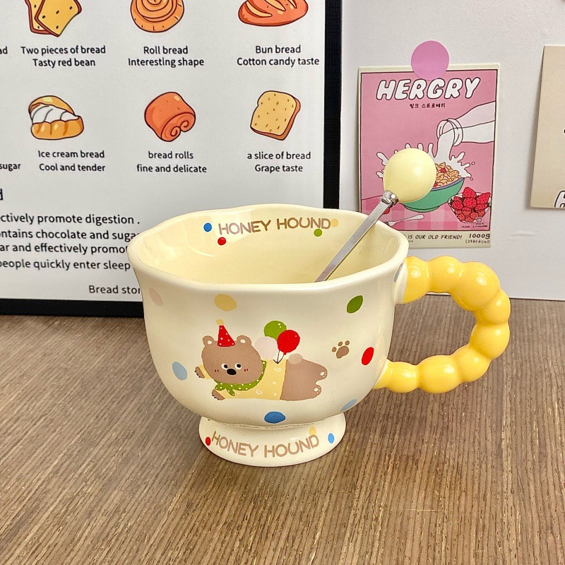 Cute perro de cerámica taza de agua de pareja de chicas taza de oficina taza de café regalo de cumpleaños taza de cerámica