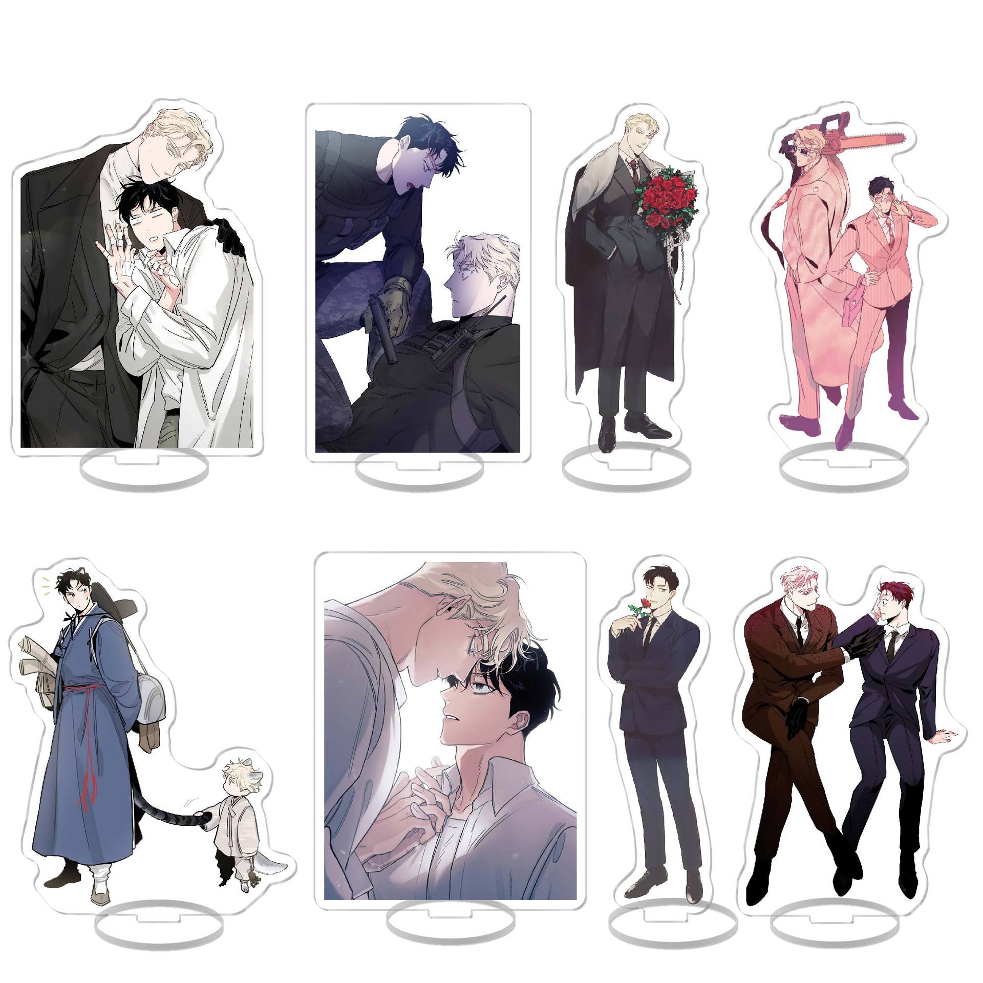 Acrylic Tall Stand Decorative Ornament Creative Gift Decor for Hanman "Rose and Champagne" Jung Yeo-min