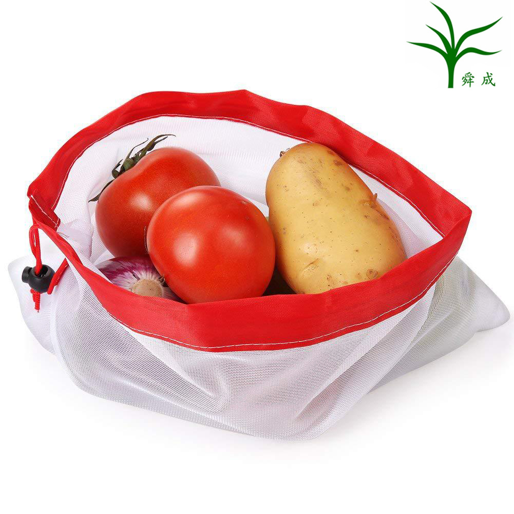 束口网布蔬菜水果袋 杂物收纳网袋抽绳袋收口袋抽绳洗衣袋果蔬袋