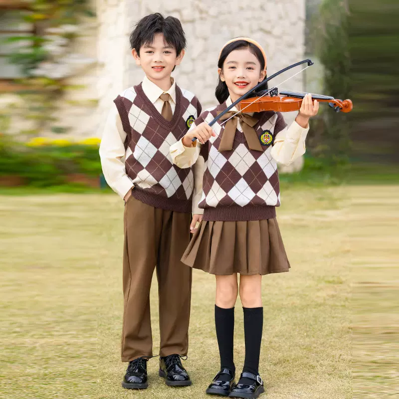 湖州织里校服套装幼儿园园服西装衬衣学生校园服装儿童英伦风班服