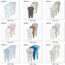 外贸出口新生婴儿哈衣棉质包脚婴儿萌趣爬服新生儿连体衣宝宝套装