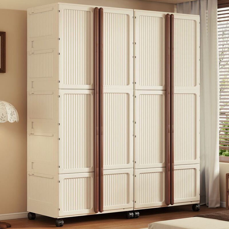 Cross-border foreign trade simple adult wardrobe, home clothing storage cabinet, sturdy and durable, large capacity wardrobe for rental housing Cross-border foreign trade simple adult wardrobe, home clothing storage cabinet, sturdy and durable, large capacity wardrobe for rental housing