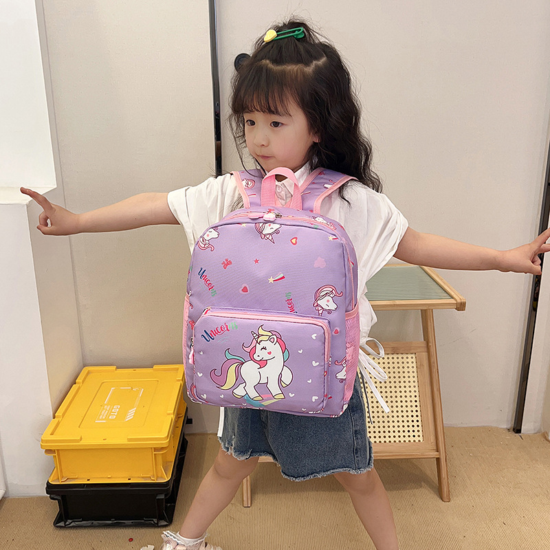 Nuevo unicornio mochila para niños dibujos animados carga reducción kindergarten mochila mujer clase media 2-7 años mochila de comercio exterior