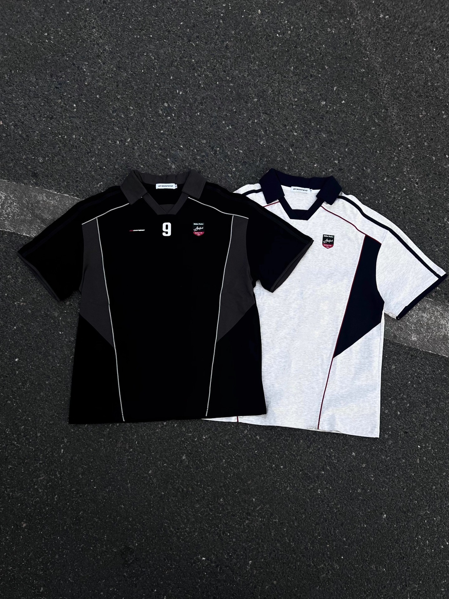 Polo shirt unisex con patchwork stile americano e stampa digitale_voghion.com