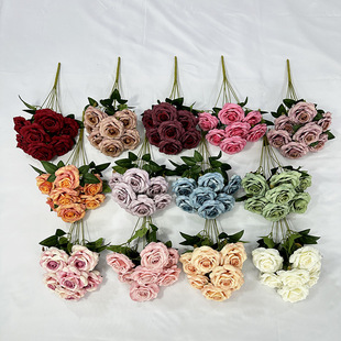 Cross-border New Product Simulation Rose Hotel Studio Layout Fake Flowers Wedding Road Flower Row Valentine's Day Decoration Artificial Flowers