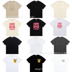 国境を越えたロジャーホットモデルロエイウィークラシック刺繍男女カップルルーズプルオーバー半袖Tシャツ外国貿易