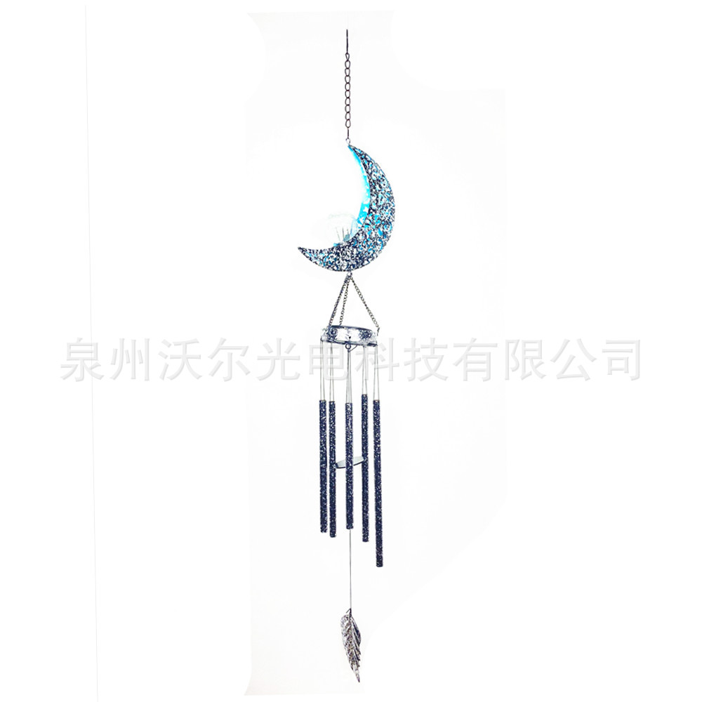 热销 LED铁艺太阳能月亮风铃灯 户外园林 景观装饰灯草坪灯挂树灯