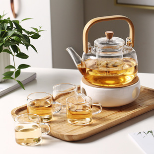 Glass Flower Teapot Set, Fruit Teapot, Candle Heating Tea Stove, Water Kettle, Health Pot, Afternoon Tea Tea Set