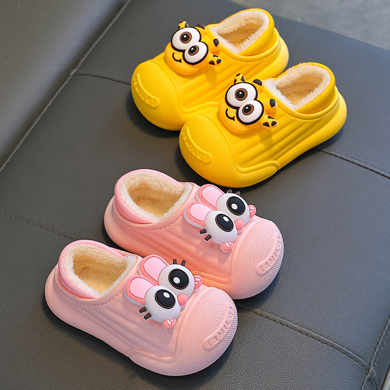 Zapatillas de algodón para niños otoño y invierno bolsas de niños y niñas zapatillas impermeables para padres e hijos zapatillas de algodón cálidas para el hogar