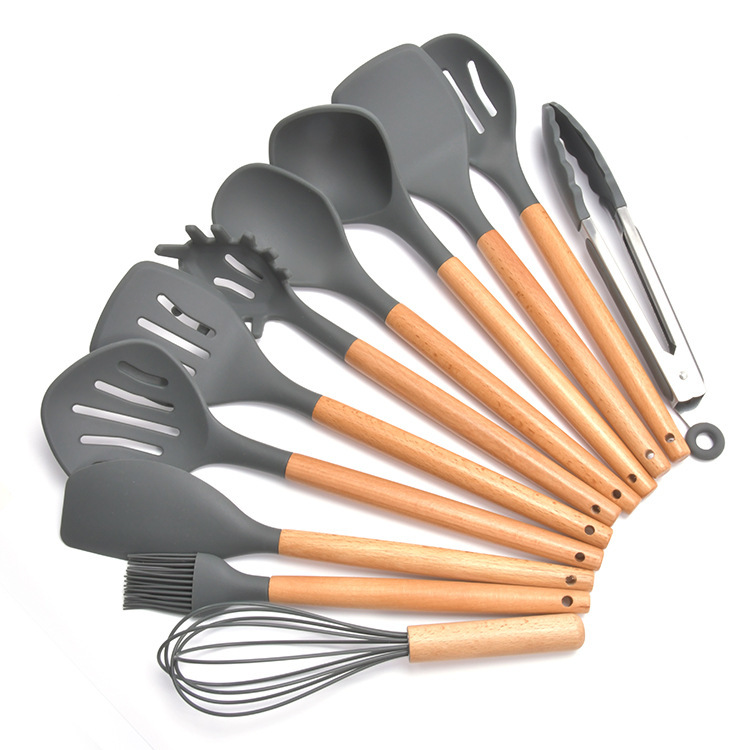 11 piezas de cubierta de cocina de madera de haya, cubierta de cocina de silicona, cubierta de cocina de silicona